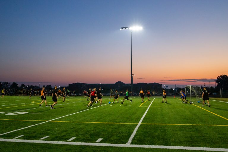 Army ROTC leaders from 3rd Brigade and 6th Brigade compete in the Mission Command Workshop Soccer Tournament Championship, Fort Knox, Ky., Sept. 22, 2023. | Photo by Kyle Crawford, U.S. Army Cadet Command Public Affairs