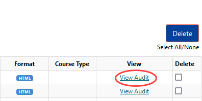 View Audit link highlighted